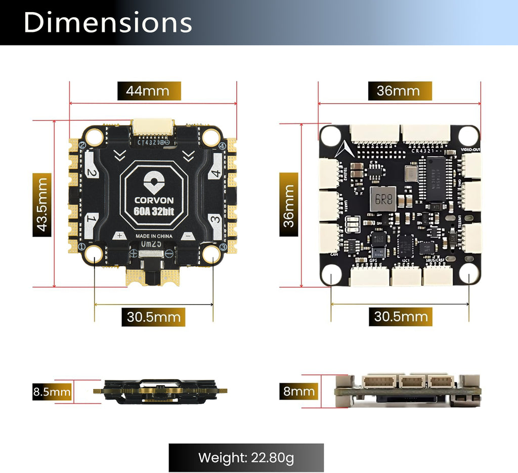 H743 Flight Controller with 60A 32 bit Stack