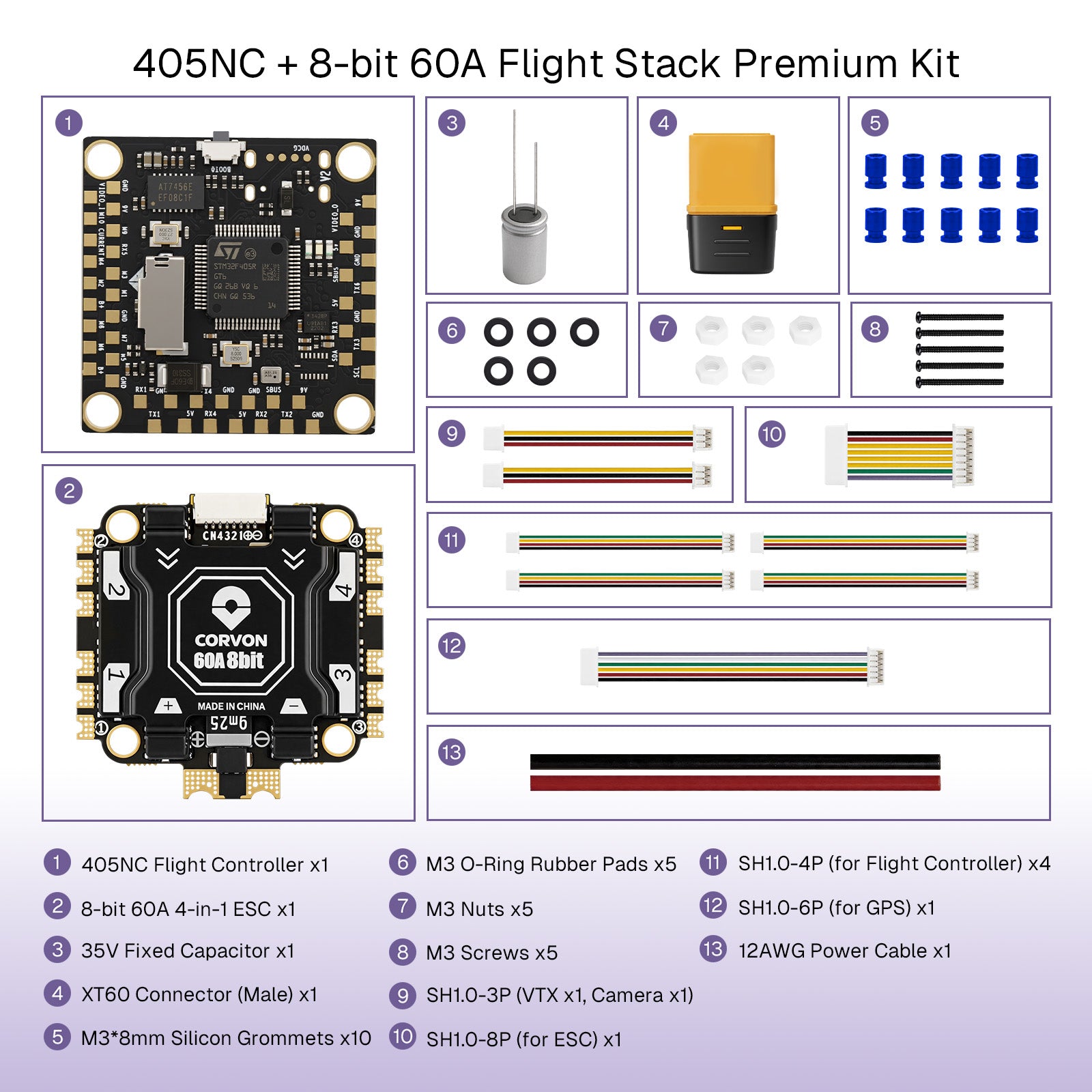 F405 Flight Controller with 60A 8 bit Stack