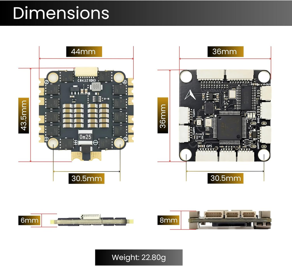 F405 Flight Controller with 60A 8 bit Stack