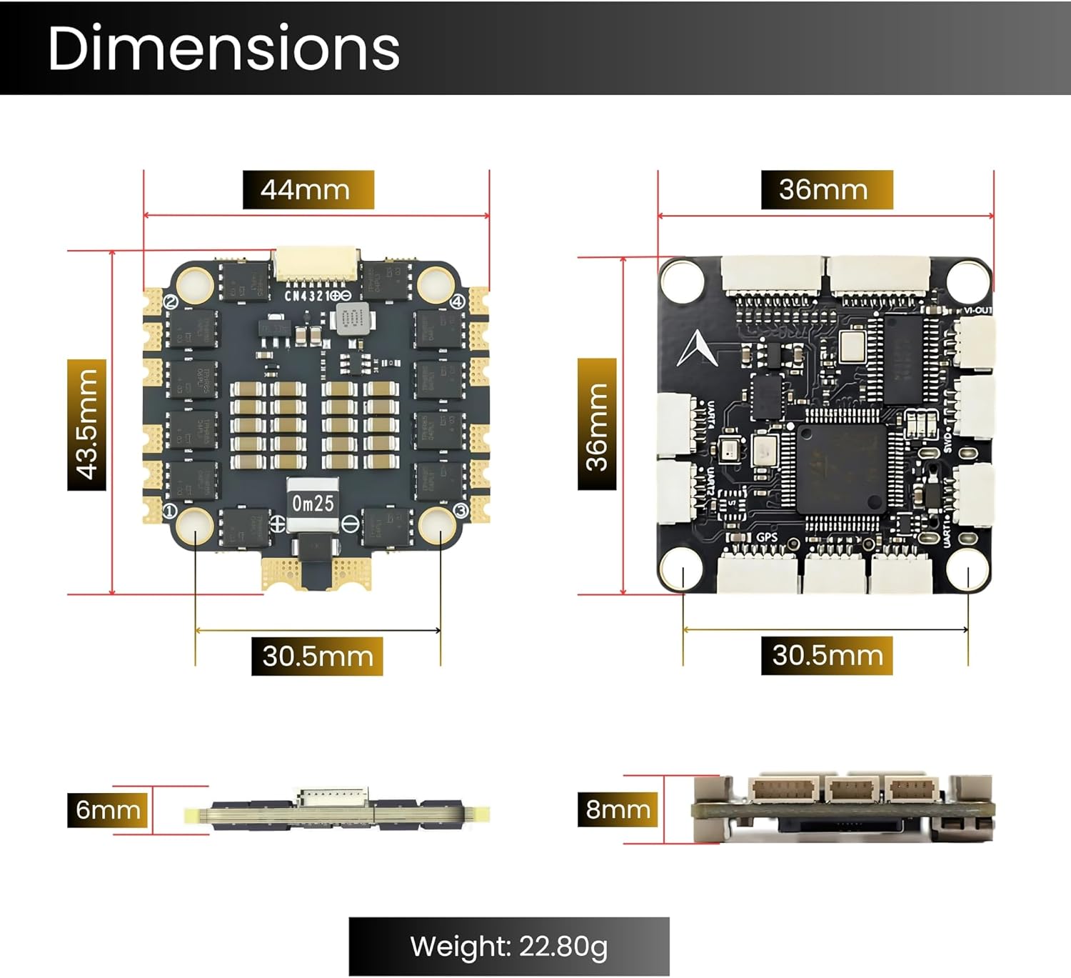 F405 Flight Controller with 60A 8 bit Stack